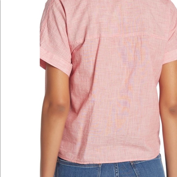 Madewell short sleeve tie front button up - Picture 2 of 4